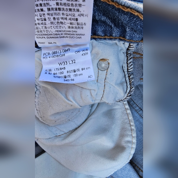 Men's Levi's 513 Slim Straight Jeans Size W33 x L32 - Picture 3 of 13